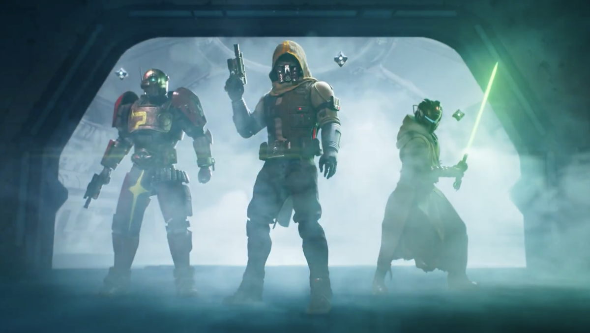 Three Guardians from Destiny 2 Renegades.